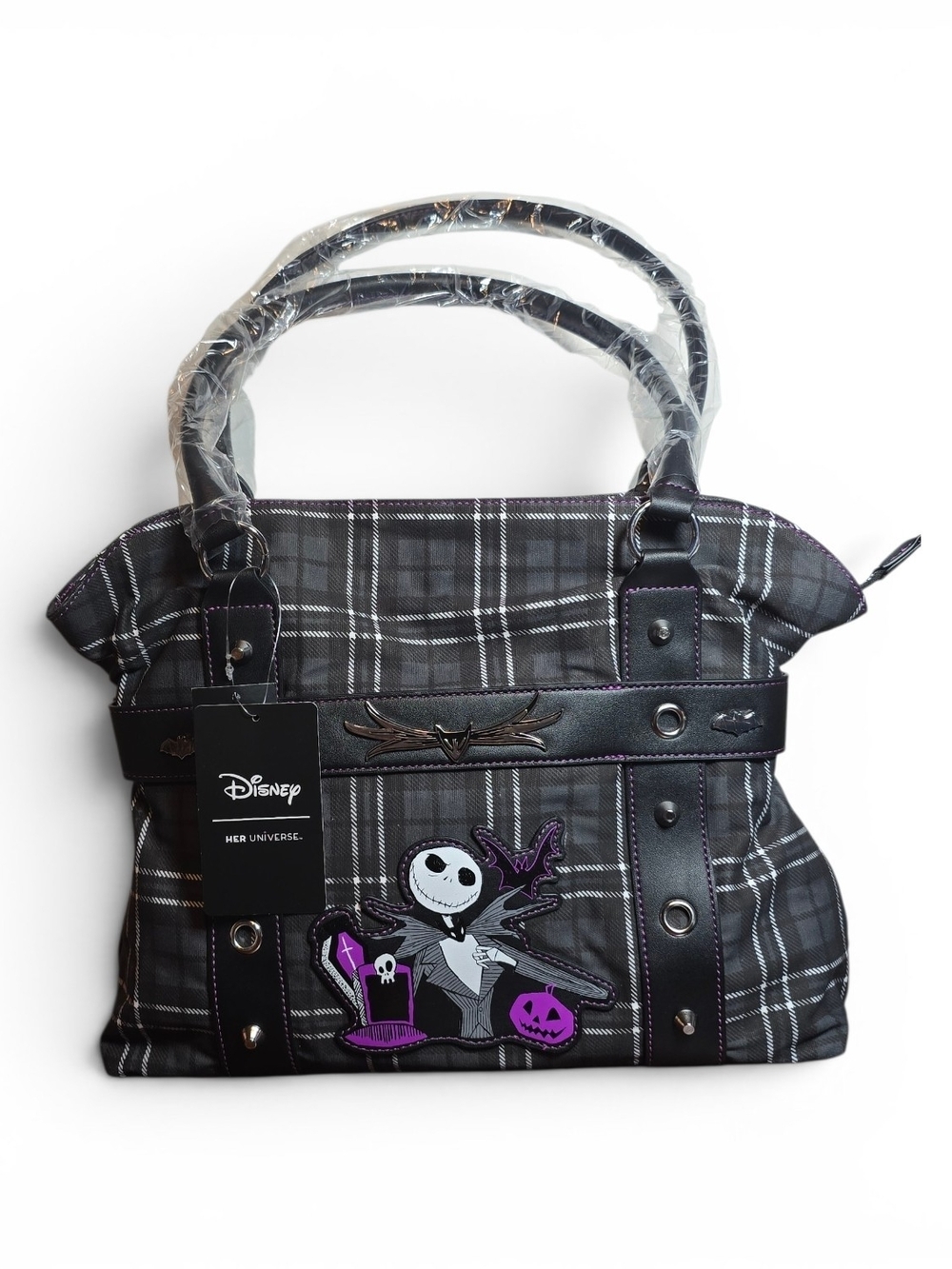 Disney Nightmare Before Christmas Jack Plaid Satchel Bag NWT - Picture 2 of 3